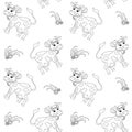 Cow seamless pattern. Cute cartoons monochrome farm animal